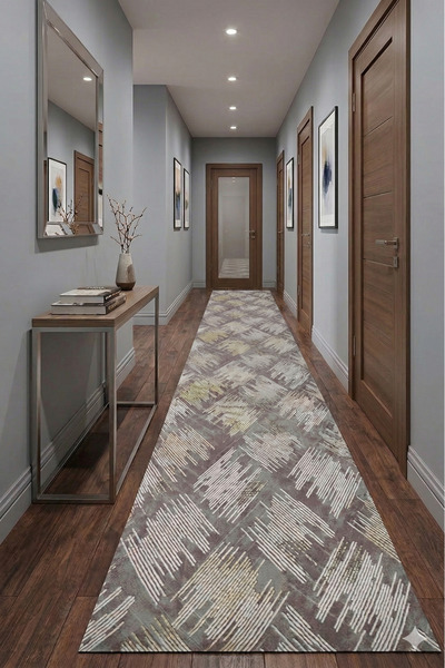 Şiva Home سجادة مانعة للانزلاق لغرفة المعيشة والممر والمطبخ وغرفة النوم 3020 بني