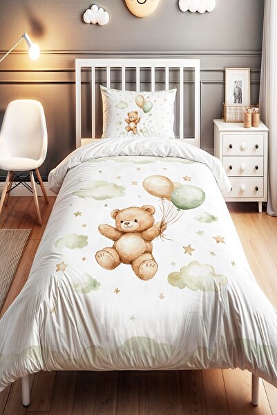 EVPANYA طقم غطاء لحاف للأطفال الرضع بتصميم دب طائر