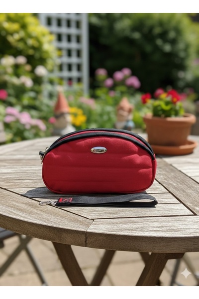 NEWFULL Portfolio Style Double Compartment Makeup and Hand Bag - Textured Model