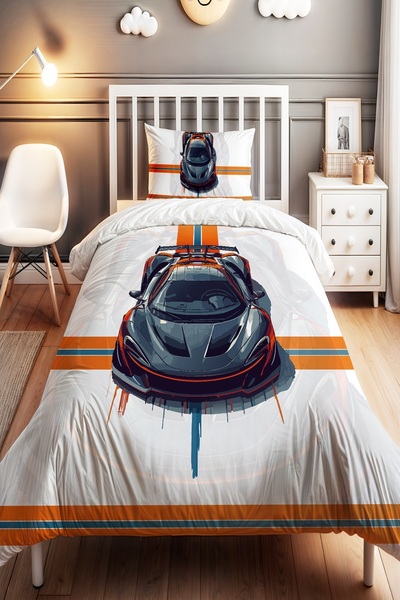 EVPANYA Asi Driving Patterned Single Baby and Child Bedding Set