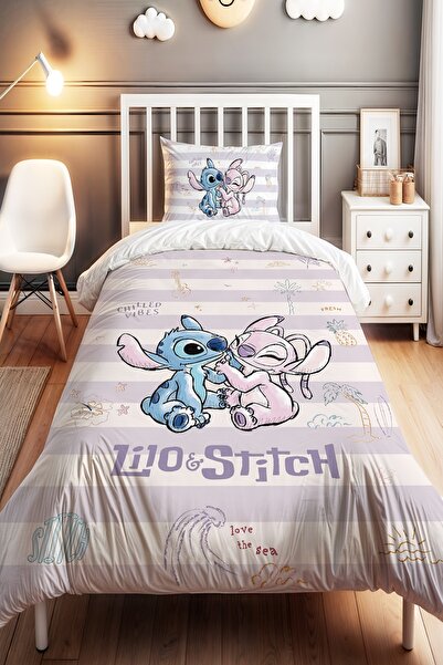 EVPANYA طقم غطاء لحاف للأطفال منقوش بتصميم ستيتش وصديقه