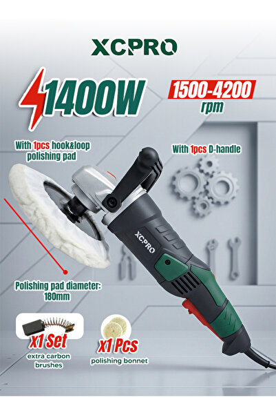 XCPRO Electric Polisher 1400W 180mm Variable Speed M14