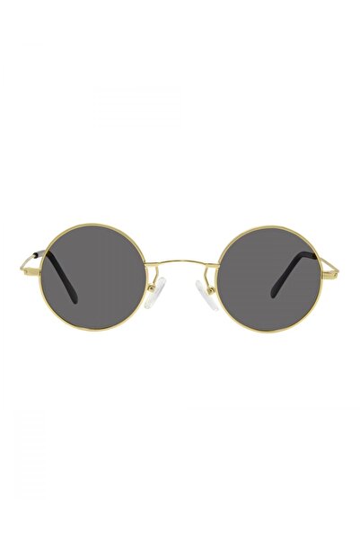 SANCHES Vintage Round Polarized Sunglasses Silver Frame Smoked Glass 42 mm