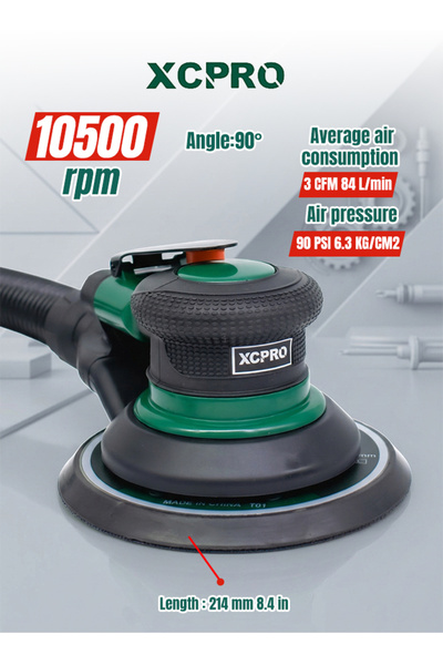 XCPRO Air Orbit Sander 6 Inch 10500 RPM Pneumatic