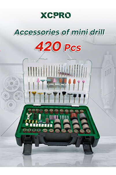 XCPRO Mini Drill Accessories Set 420pcs Rotary Tool Kit