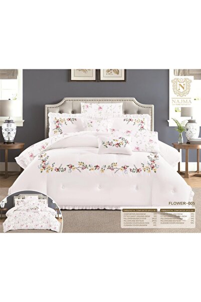 FLOWERLAND Embroidery and Tufting Plain Style Double-Sided Duvet Cover Set 8P...