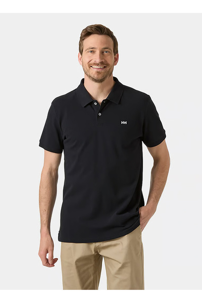 Helly Hansen HHA.54543_HHA.990HUDSON Μαύρο ανδρικό μπλουζάκι πόλο με κανονικό...