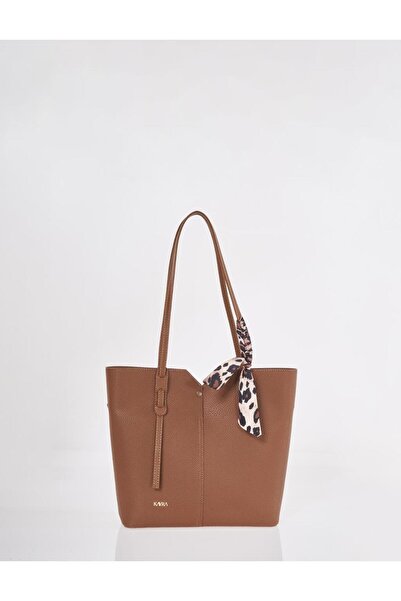 Kayra Suni Deri Tote Çanta Kahve