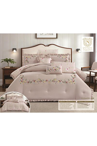 FLOWERLAND Embroidery and Tufting Plain Style Double-Sided Duvet Cover Set 8P...