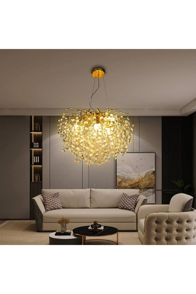 greco Modern Gold Transparent Honey Lampshade E14*10L Diameter 60 cm