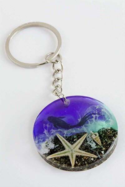 ZERO LAND Gld-Spt- Fish Sea Effect (80243) Epoxy Keychain-Purple