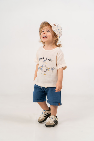 JNF kids Baby Boy Summer 2-Piece Muslin Set with Hat as a Gift