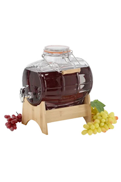 JollyMag Sada 8l skleněných sudů s bambusovým stojanem a kohoutkem