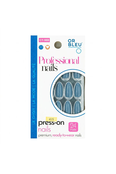 OR Bleu CT980 Professional Press-On Nails, Almond-Shaped, Premium Ready-to-We...