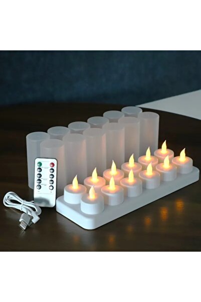 Mado Gallery Rechargeable LED Tea Lights 12 PCS – Flameless Flickering Candle...