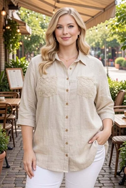 tarzımsüper Cămașă autentică din bumbac, cu mâneci capri, cu guler polo, cu n...