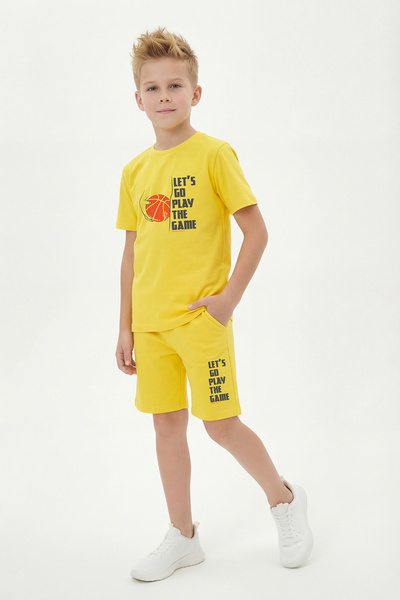 FYK COLLECTİON Set de tricou cu guler rotund pentru băieți, cu imprimeu color...