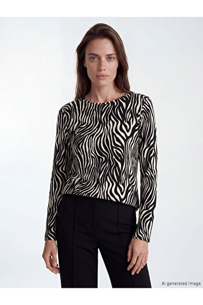 LC Waikiki Lucky Special Selection Crew Neck Patterned Blouse