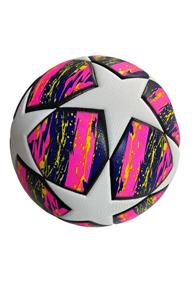 Null Minge de fotbal Champions League, Mărimea 5, Albă cu roz