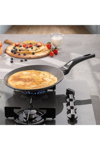 Emsan Stone Aluminum Cast Crepe Pan 26 cm Gray