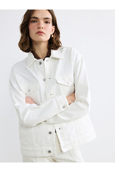 LC Waikiki Collared Neck Oversize Women's Denim Jacket