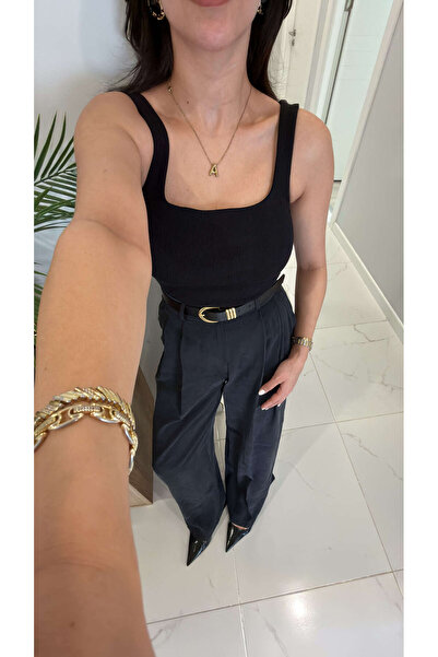 BİRCANÇİL Dlvin Nodre Black Strap Tank Top