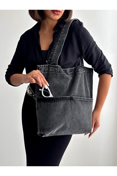 KIRASE New Season Denim Jean Quality Shoulder Bag with Front Pocket. Length 4...