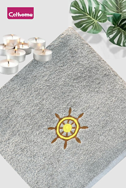 Çethome Πετσέτα θαλάσσης με κέντημα σε γκρι αστέρια