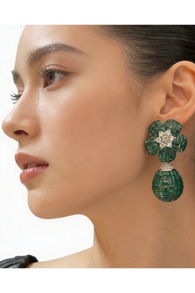 LABELRM Green Bloom Drop Earrings