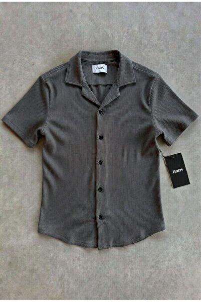 zs zaos fashion Men's Short-Sleeved Slim-Fit Patterned Textured Summer Shirt ...