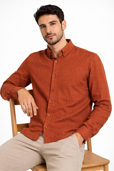 CLASSİCS MEN Ανδρικό πουκάμισο Plus Barkod με μακριά μανίκια και στενή εφαρμο...