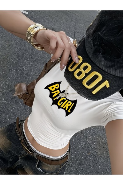 Toum Belted Boy Batgirl Crop Blouse