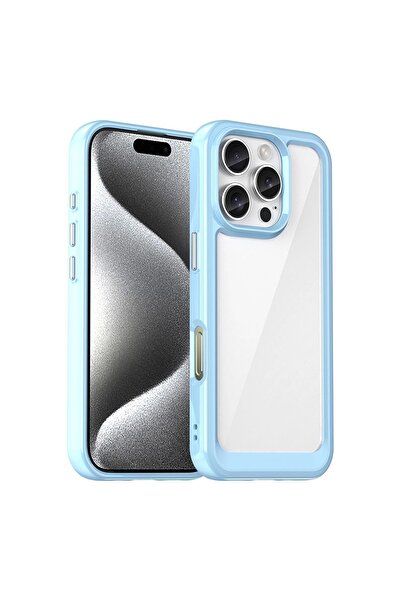 OEM Outer Space Hybrid Clear Case for iPhone 16 Pro, Blue TPU+PC