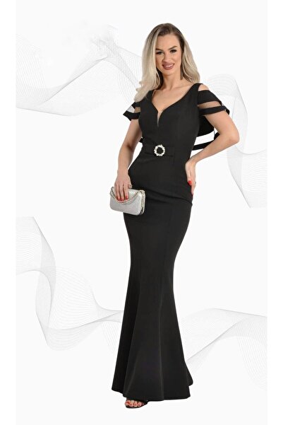 ANAIL Fashion Long elegant mermaid dress with cutouts on the shoulders and a ...