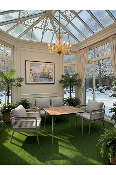 Mygusi Beta Serisi 60x90 Masalı Modern İp Örgü detaylı, Bahçe Mobilyası, Balk...