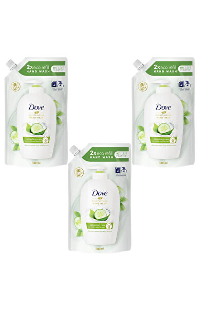 Dove Set of 3x Fresh Touch Liquid Soap 2x EcoRefill, Cucumber and Green Tea, ...