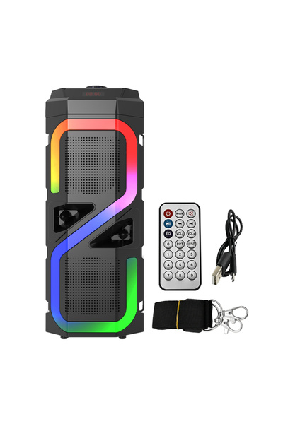 Generic Portable Party Speaker with Wired Mic, 10W Powerful Sound, Dynamic RG...