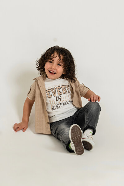 Bontino Σετ Premium 3 τεμαχίων για αγόρια - Πουκάμισο με σχέδια, μπλουζάκι απ...