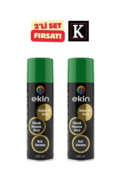 Ekin Profesyonel Akrilik Sprey Boya Seti - 200ml x 2 Adet - Çok Amaçlı Yenile...