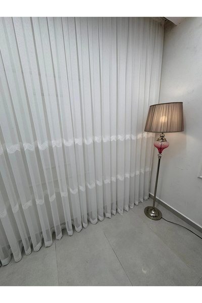 NİVEMESHOME ستارة تول مطوية PERLİNA 101 ECRU 1/3 APM