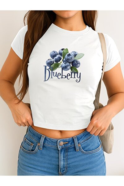 Toum Kemer Boy Blueberry Crop Blouse