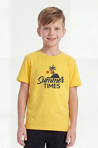 FYK COLLECTİON Tricou cu mânecă scurtă pentru băieți, cu decolteu în formă de...