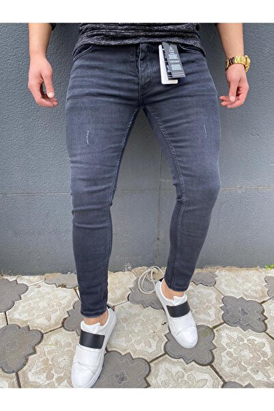 Ser Joven Men's Anthracite Slim Fit Laser Stretch Fabric Jeans