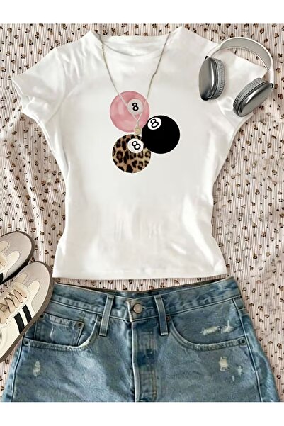 Toum Kemer Boy 8 Billiard Ball Crop Blouse