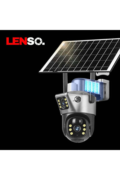 OEM LENSO 4G Cameră Solară Dublă + Card de 64GB
