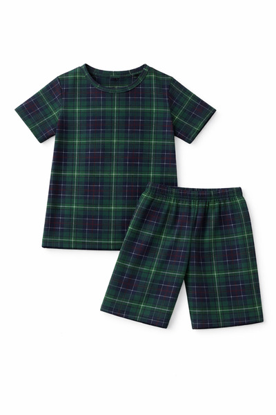 zahider Καλοκαιρινό σετ πιτζάμες για κορίτσια και αγόρια, βαμβακερό καρό, με ...