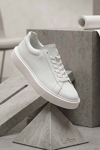 Lufian Ανδρικά λευκά αθλητικά παπούτσια από γνήσιο δέρμα - Καθημερινά casual ...