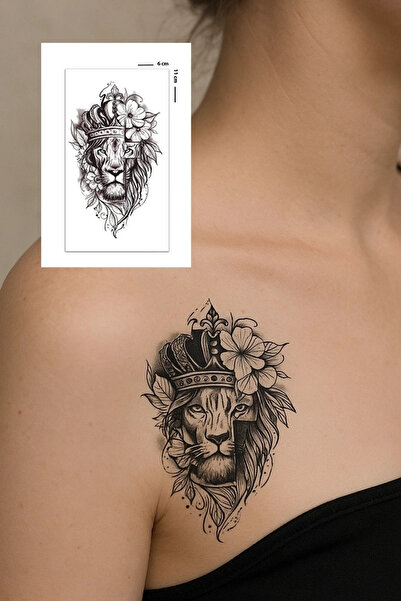 HEDİYEVİM Geçici Aslan Figürlü Mini Dövme Tattoo
