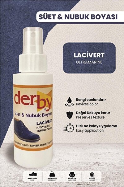 Derby Lacivert Süet Nubuk Renk Yenileyici Sprey 100 ML – Ayakkabı & Çanta Boyası