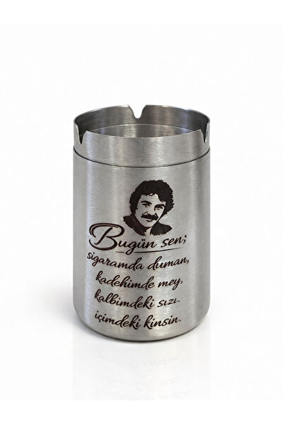 Dev3dtech Paslanmaz Çelik Kapaklı Kokusuz Araç Küllüğü | Lazer İşlemeli Ferdi...